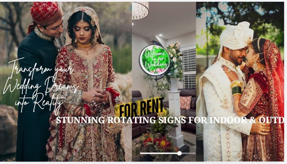 LED Rotating Signs  -For Indoor &amp; Outdoor use - www.theweddingring.ca - listings -