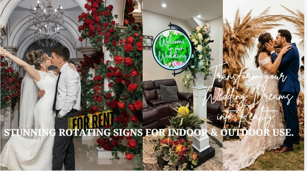 LED Rotating Signs  -For Indoor &amp; Outdoor use - www.theweddingring.ca - listings -