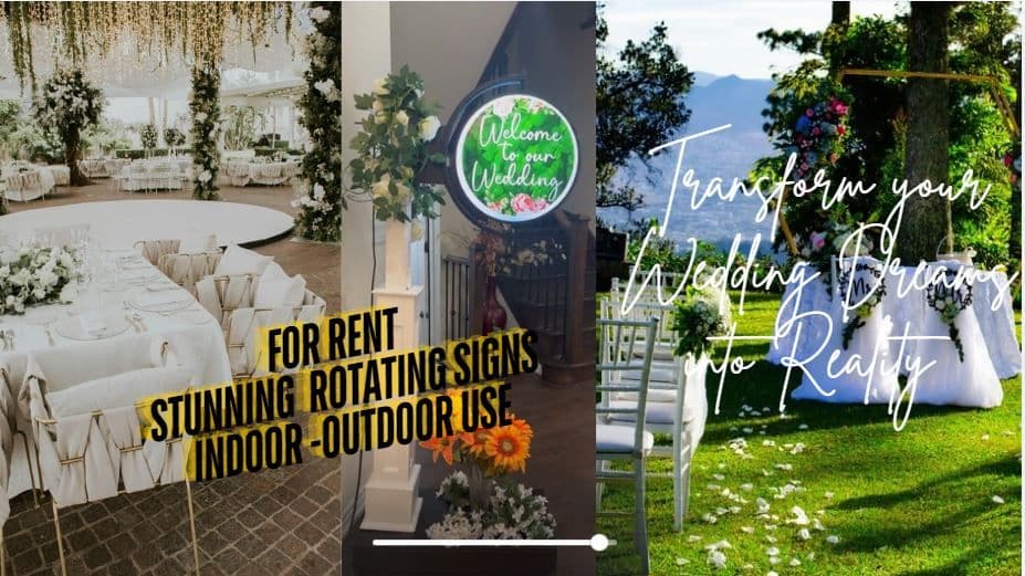 LED Rotating Signs  -For Indoor &amp; Outdoor use - www.theweddingring.ca - listings -