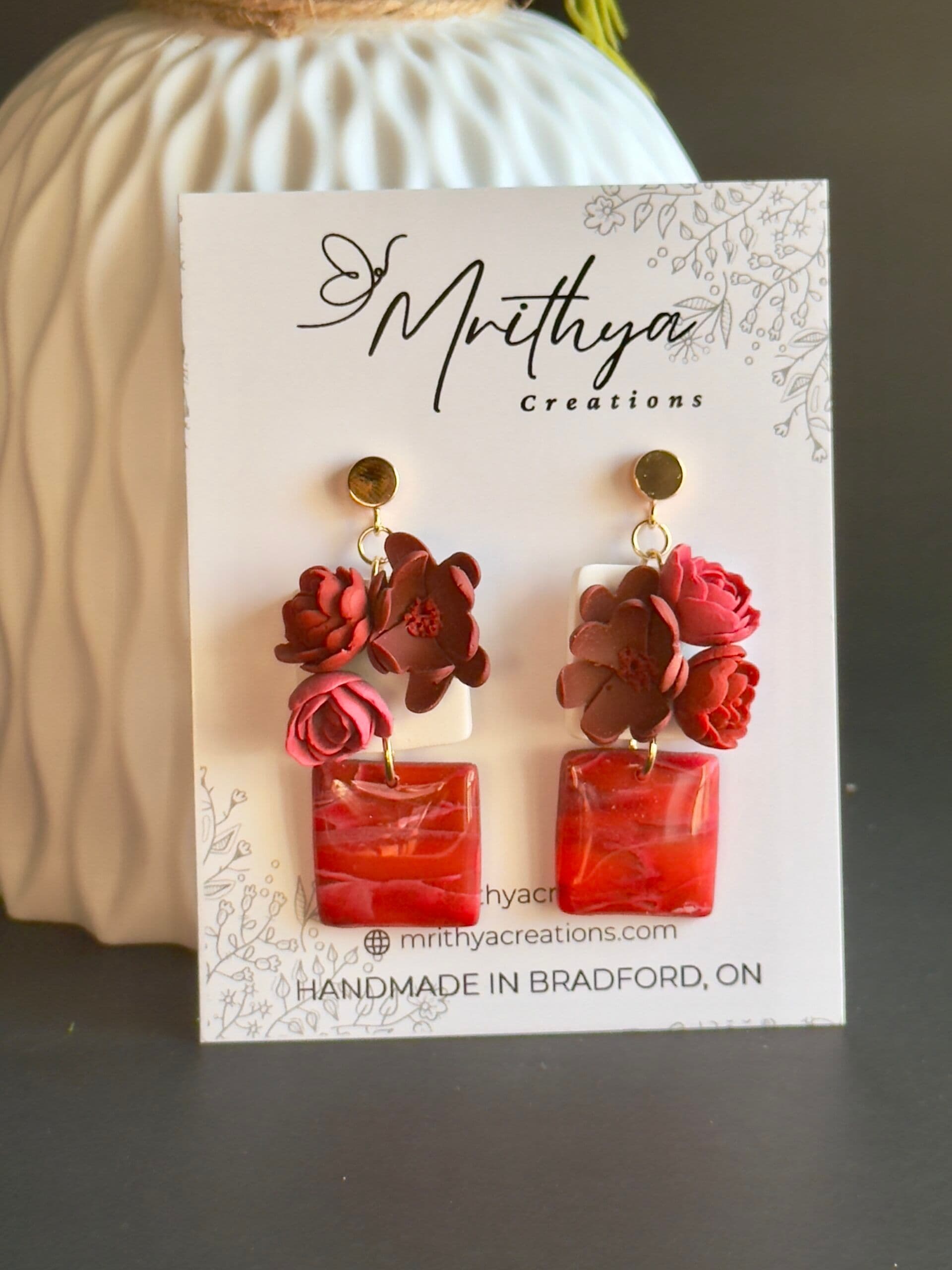 Floral Earrings by Mrithya - www.theweddingring.ca - listings -