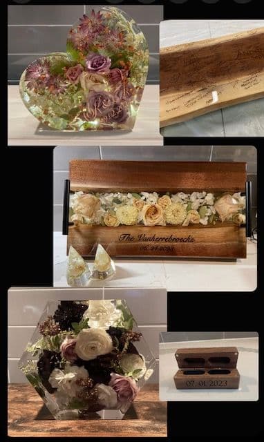 Wedding Bouquet Preservation in Resin – K &amp; M Creations - www.theweddingring.ca - listings -