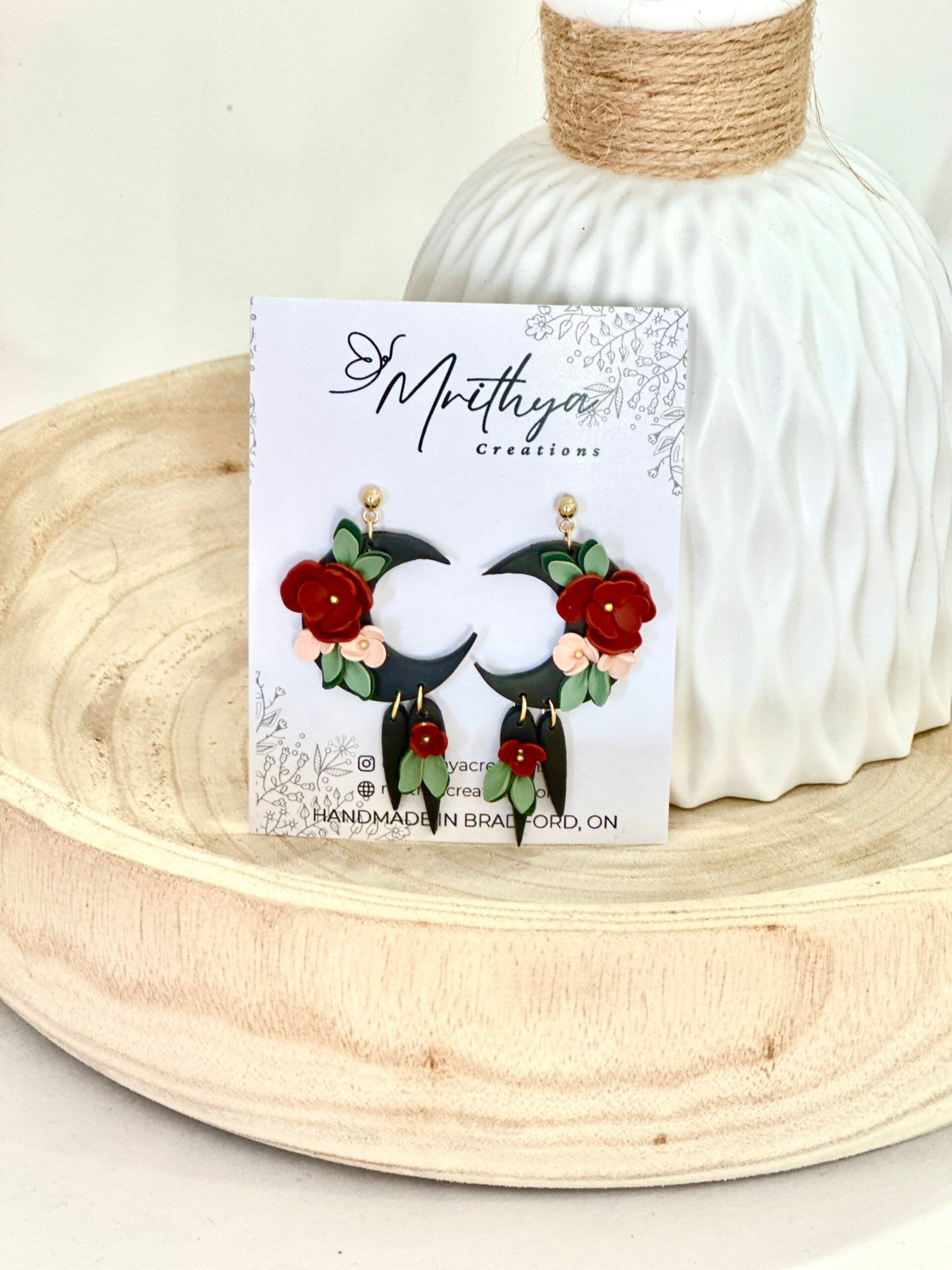 Floral Earrings by Mrithya - www.theweddingring.ca - listings -