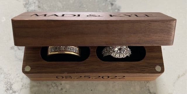 Dark Walnut Wedding Ring Boxes by K&M Creations - www.theweddingring.ca - listings -