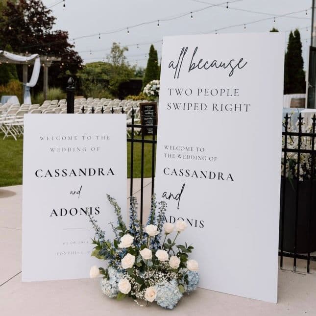 Custom Wedding Signs | Welcome Signs, Seating Charts, Menus & More at Just Printed - www.theweddingring.ca - listings -