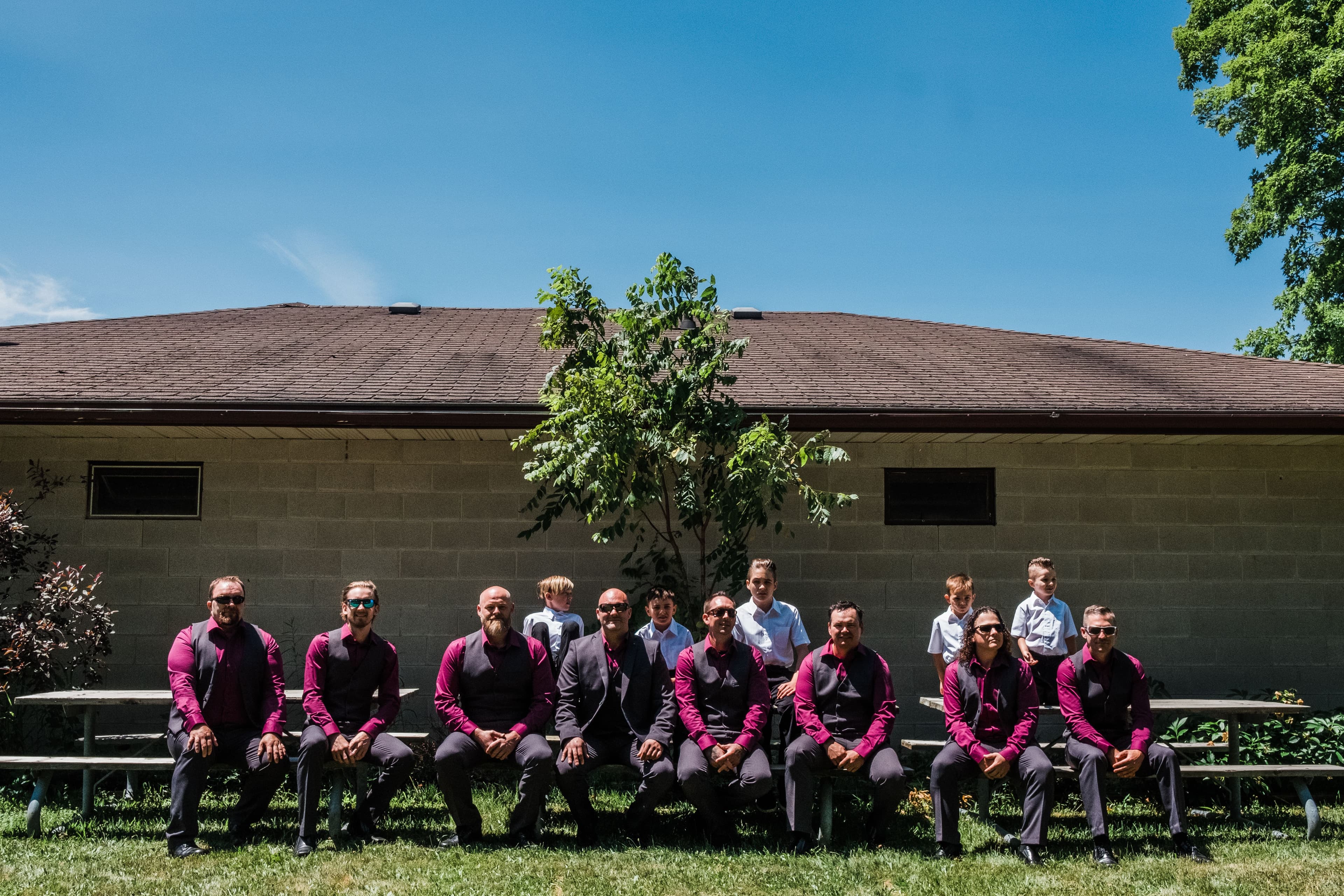 The wedding ring, Waterloo Regional Police Association, BMKH Photography, KW wedding photographer, Waterloo wedding venue, Kitchener wedding venue, Cambridge wedding venue, wedding decor, Groomsmen sitting on bleachers