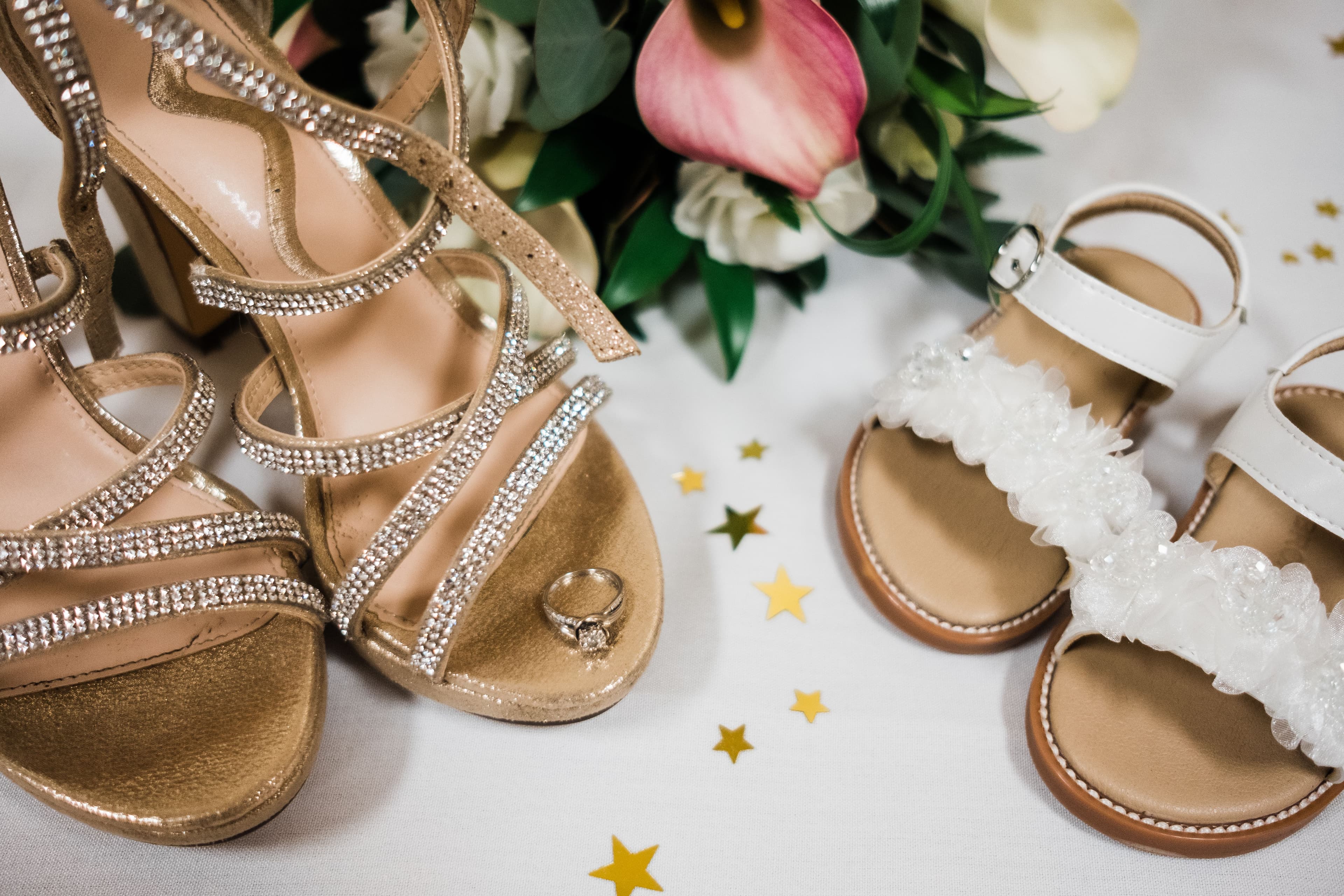 The wedding ring, Waterloo Regional Police Association, BMKH Photography, KW wedding photographer, Waterloo wedding venue, Kitchener wedding venue, Cambridge wedding venue, bridal shoes with flowers