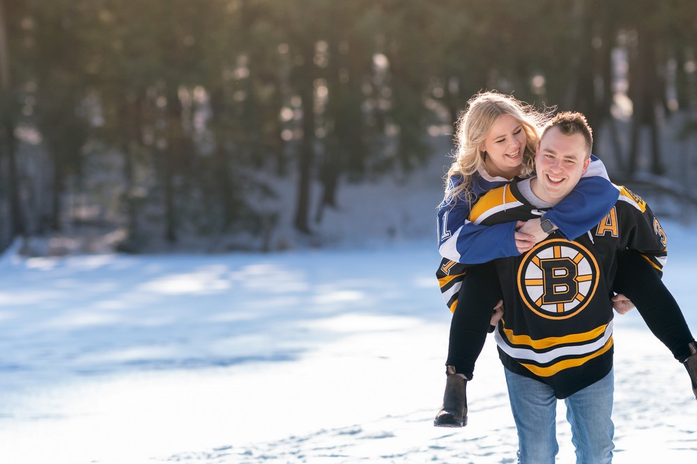 hayley and jason's love story snowy winter hockey themed engagement Wedding photographer A Nash Photograph