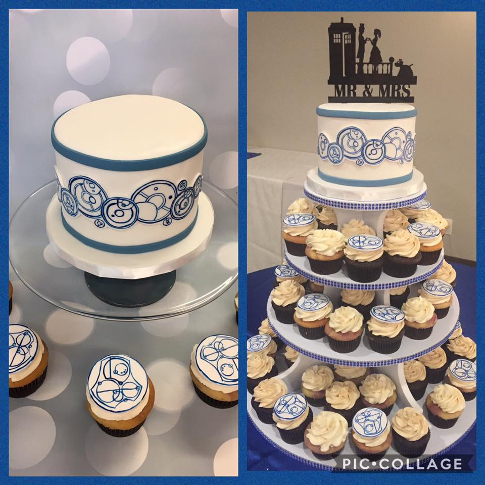 Who says cakes have to be serious? This Doctor Who theme is super fun and suited this couple perfectly!