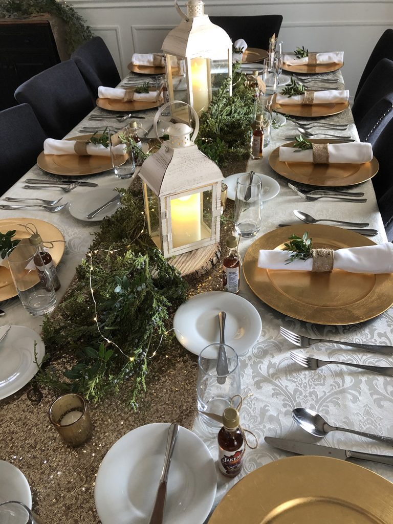 gold, white and green wedding table decor now & always, neutral wedding palette