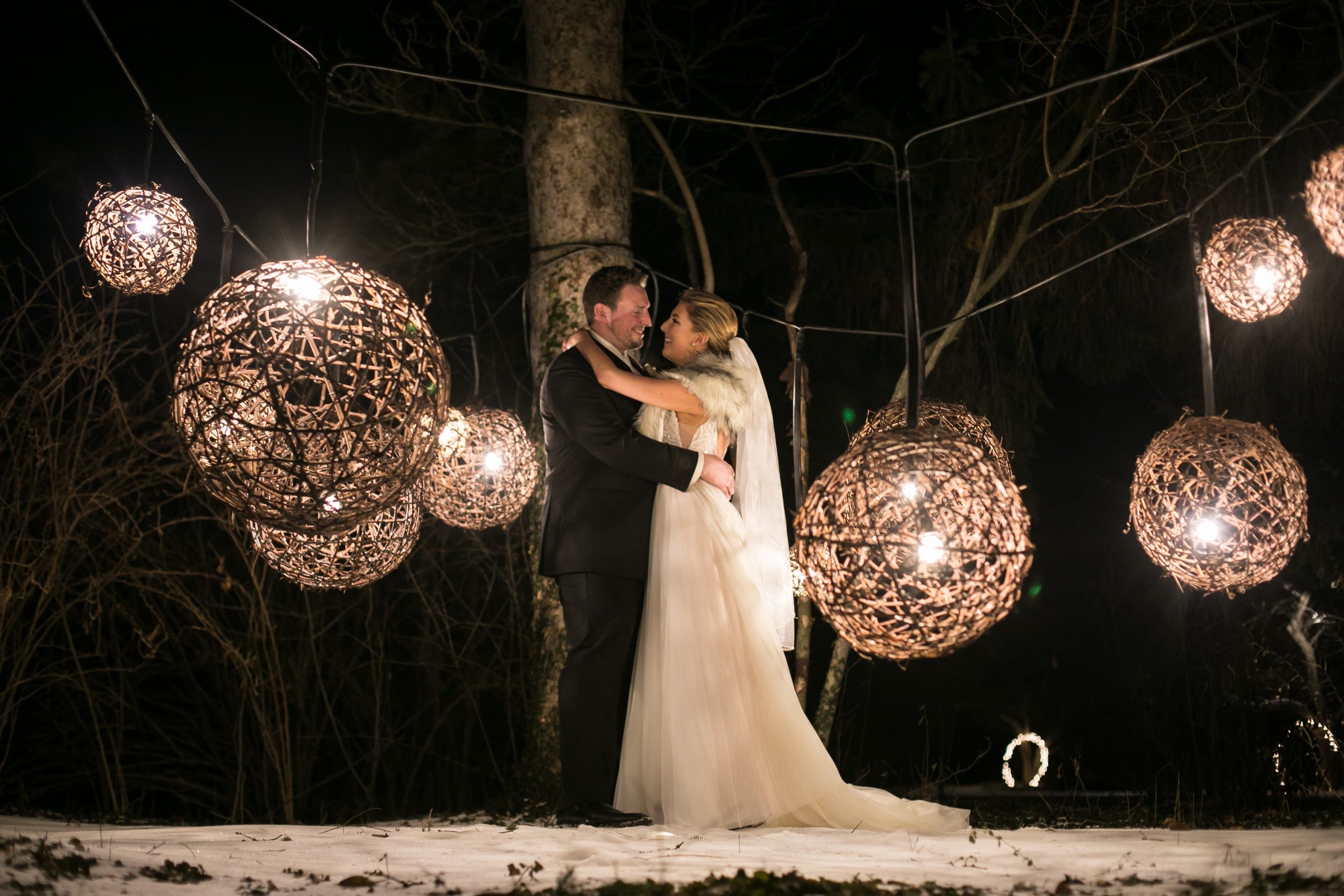 quick rescheduling tips bride and groom at night with light balls dreamstyle weddings brian limoyo photography