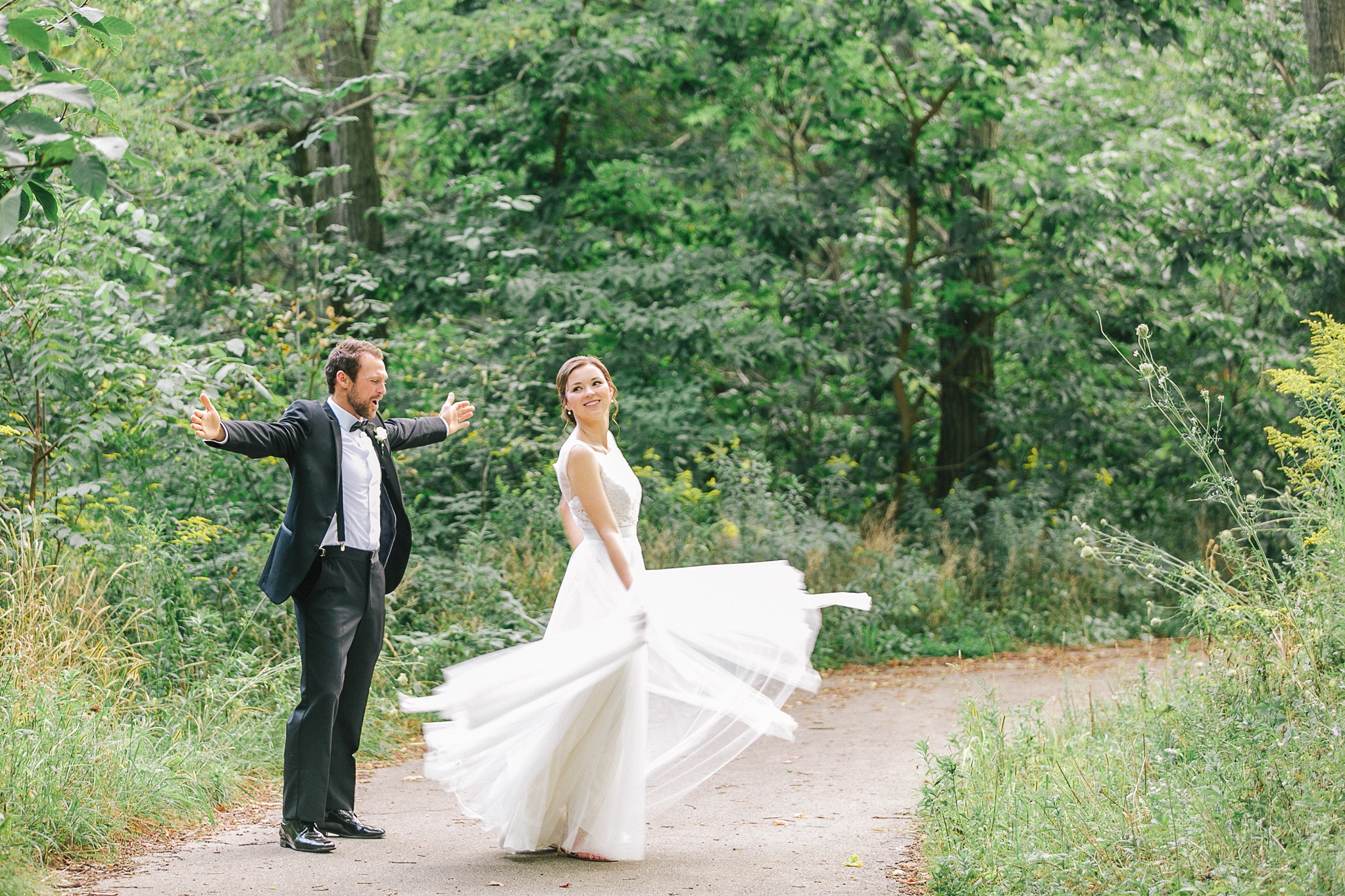 Extra wedding planning time bride and groom dancing in the forest HRM photography unmistakably you
