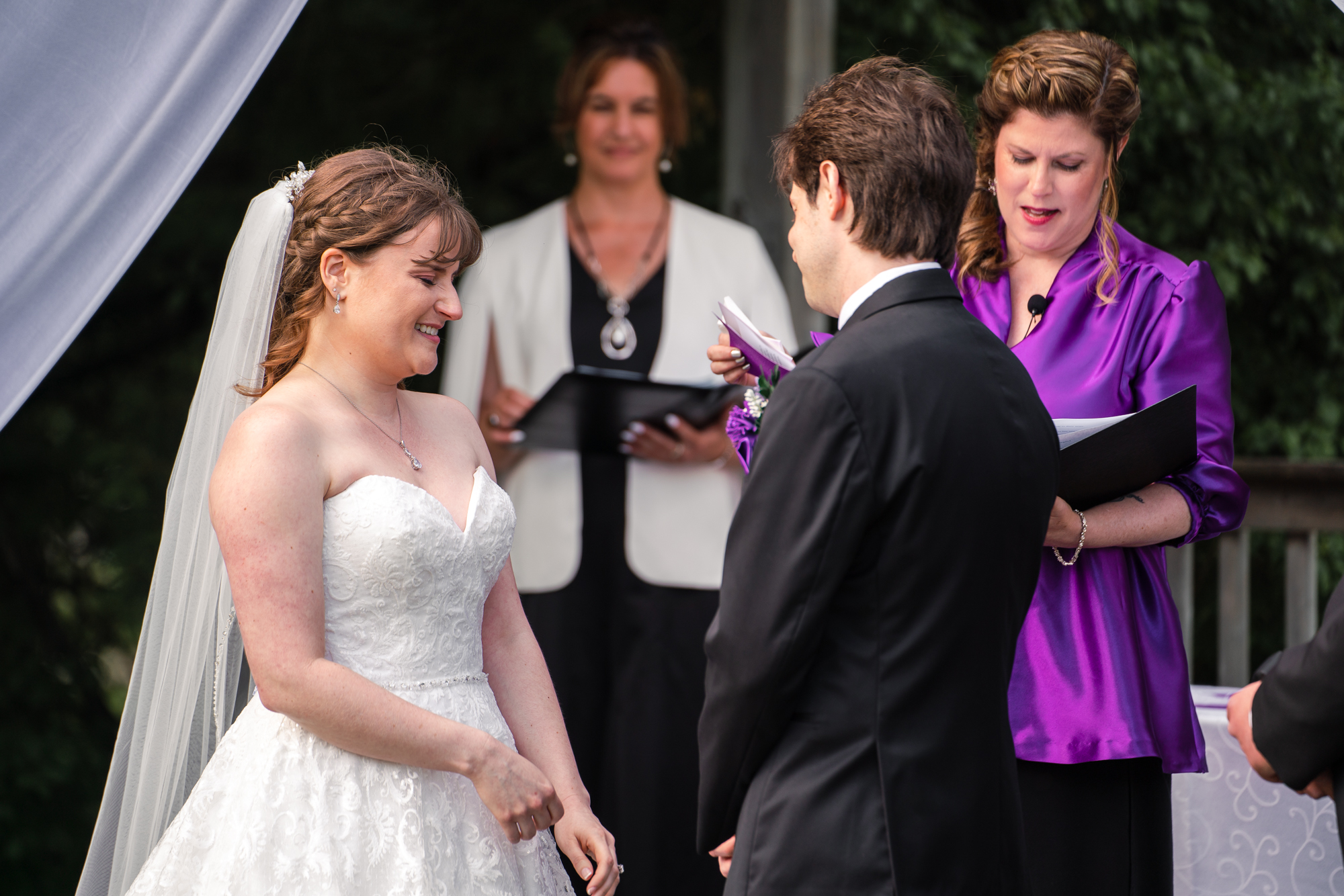 The Wedding Ring, Enduring Promises, Wedding Officiant, Toronto Wedding Officiant, Red Suite Photography, Bride and Groom at alter during ceremony