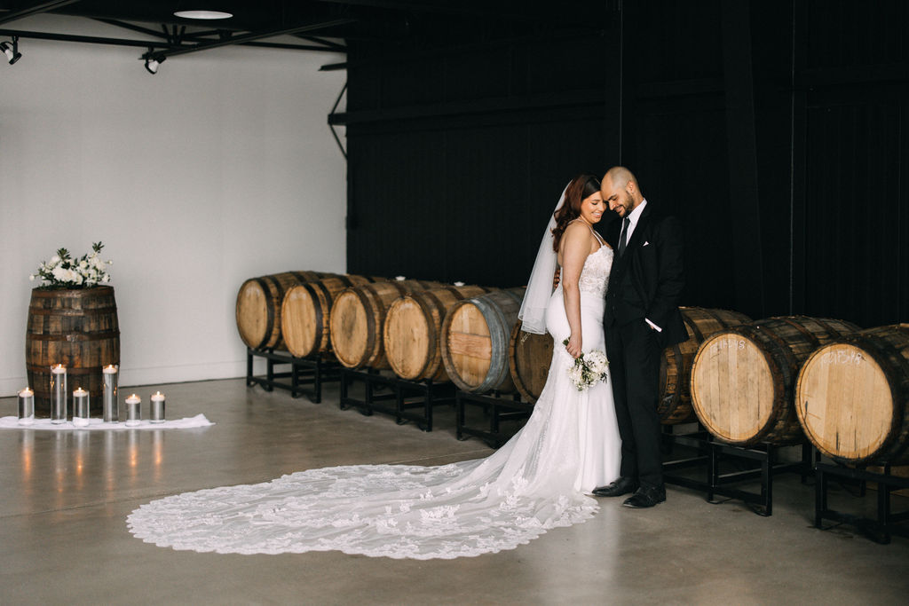 Black and white wedding at Ironwood Cider House